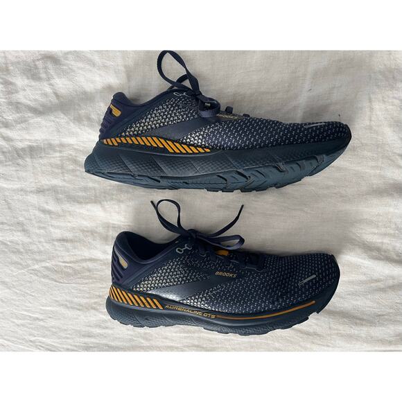 Brooks Men’s Adrenaline GTS 22 running shoes sneakers peacoat / grey / sunflower - Picture 4 of 10